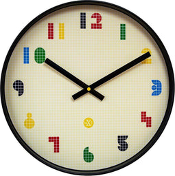 Wandklok 35cm - Stil - Zwart/Multikleur - ABS - nXt 'Bit'