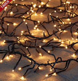 Kerstverlichting LED boomcluster 1536 lampjes klassiek warm 2000 cm
