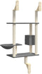 vidaXL - Kattenmeubel - wandgemonteerd - met - krabpaal - 153 - cm - crèmekleurig