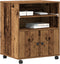 vidaXL - Printerstandaard - met - Wielen - Oud - Hout - 60x48x74 - cm