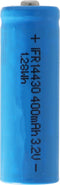 IFR 14430 - 400 mAh 3,2 V LiFePo4-batterij (knop bovenaan) onbeschermd