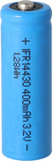 IFR 14430 - 400 mAh 3,2 V LiFePo4-batterij (knop bovenaan) onbeschermd