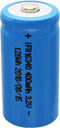 IFR 16340 - 400 mAh 3,2 V LiFePo4 batterijknop bovenkant onbeschermd, 16,55 x 34,6 mm