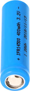 IFR14500 - 400mAh AA LiFePo4-batterij 3,2 V met platte bovenkant (zonder kop) platte positieve pool, afmetingen 49,8 x 14,2 mm