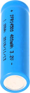 IFR14500 - 400mAh AA LiFePo4-batterij 3,2 V met platte bovenkant (zonder kop) platte positieve pool, afmetingen 49,8 x 14,2 mm