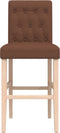 vidaXL - Barstoelen - 2 - st - massief - rubberhout - en - stof