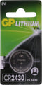 GP CR2430 - Lithium Knoopcel Batterij - 280 mAh - Blister van 1