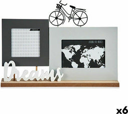 Fotolijstje Dreams Fiets Wit Zwart Grijs Hout 6 x 27 x 37,5 cm (6 Stuks)