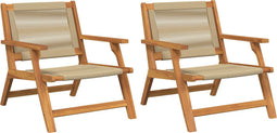 vidaXL - Tuinstoelen - 2 - stuks - Beige - 67x77x73 - cm - Massief - acaciahout
