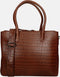Berba Grote Schoudertas / Crossbodytas Dames - Leer - Gestreept - Laguna - Cognac