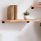vidaXL - Wandschap - 60x30x(2-4) - cm - behandeld - massief - eikenhout - lichtbruin