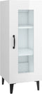 vidaXL - Dressoir - 34,5x34x90 - cm - bewerkt - hout - hoogglans - wit