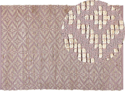 GERZE - Modern vloerkleed - Roze - 160 x 230 cm - Katoen