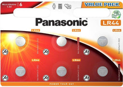 Panasonic LR44 - Knoopcel Batterij 1,5V Alkaline - 150 mAh (6 stuks)