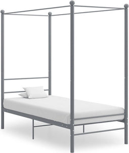 vidaXL - Hemelbedframe - metaal - grijs - 100x200 - cm