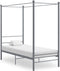 vidaXL - Hemelbedframe - metaal - grijs - 100x200 - cm