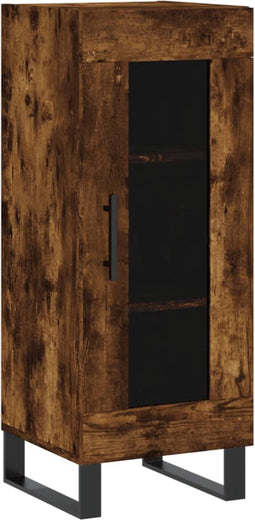 vidaXL - Dressoir - 34,5x34x90 - cm - bewerkt - hout - gerookt - eiken