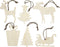 Ornamenten, afm 7-9 cm, dikte 4 mm, triplex, 6stuks