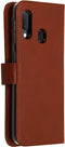 Selencia Galaxy A20e - Echt Lederen Bookcase - 3 Pashouders - Bruin
