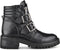PS Poelman Klara - Dames Biker Boots - Chunky zool 5,5 cm met gespen en ritssluiting - Zwart - Maat 37