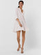 VERO MODA VMHELI 3/4 SHORT DRESS WVN GA NOOS - Korte gestreepte jurk met ruches en v-hals - Maat XL