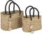 J-Line strandtas Met Schelpen - jute - naturel/zwart - large