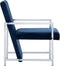 vidaXL Fauteuil met chromen poten fluweel blauw