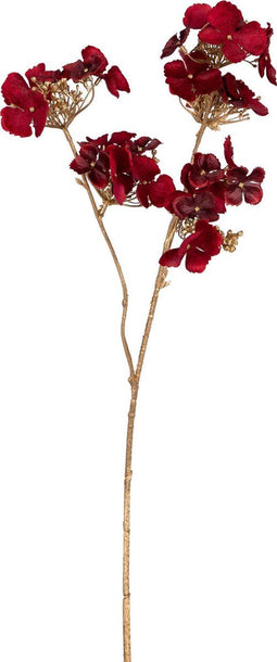 PTMD Hydrangea Flower Hortensia Kunsttak - 33 x 23 x 61 cm - Rood/goud