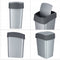 Curver Flip Bin - Afvalbak 25L - Compact ontwerp - Zilver/Antraciet