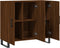 vidaXL - Dressoir - 90x34x80 - cm - bewerkt - hout - bruin - eikenkleur