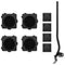 Meubelrollers 4 st met lifter 13,5x13,5x4,2 cm 300 kg zwart