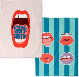 Set van 2 theedoeken Lips | Aware