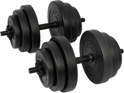 Tunturi Dumbbellset - Halterset - 28 kg - Zwart Vinyl - incl. gratis fitness app (2 stuks)