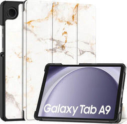 imoshion Tablet Hoes - Geschikt voor Samsung Galaxy Tab A9 8.7 inch - Design Trifold Bookcase - White Marble