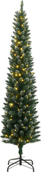 vidaXL - Kunstkerstboom - smal - met - 150 - LED's - 120 - cm