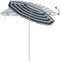 vidaXL - Strandparasol - met - Aluminium - Paal - Blauw - & - Wit - 240 - cm