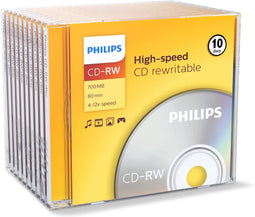 Philips CW7D2NJ10/00 - CD-RW - 700 MB - 80 Min - 4-12x (10 stuks)
