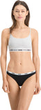 PUMA BASICS Dames 3P String - Katoen en modal - Zwart (3-pack)