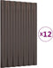 vidaXL - Dakpanelen - 12 - st - 60x36 - cm - gepoedercoat - staal - bruin