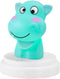 Alecto SILLY HIPPO - LED Nachtlampje - Automatisch uit na 30 min - Blauw
