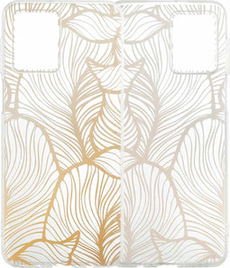 iMoshion Hoesje Geschikt voor Motorola Moto G54 Hoesje Siliconen - iMoshion Design hoesje - Meerkleurig / Golden Leaves Transparant