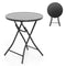 Coast Ronde Opvouwbare Bistrotafel – Terras- en Cocktailtafel met Gehard Glas en Metalen Frame -