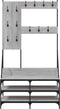 vidaXL - Kledingrek - met - schoenenrek - 100x40x184cm - grijs - sonoma - eikenkleur