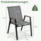 Coast Stapelbare Tuinstoelen Set van 4 - Balkonstoelen met Armleuningen 56 x 66 x 88 cm - Grijs (set van 4)