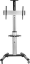 Roline 17.03.1260 - LCD/TV rolstandaard - Verstelbaar en kantelbaar - Zilver