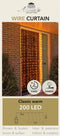 Kerstverlichting deurgordijn/gordijnverlichting met 200 lampjes classic warm wit 100 x 200 cm - Lichtgordijnen kerstversiering