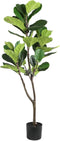 PTMD Tree Green Fiddle Leaf Fig In Black Pot Small