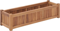 vidaXL - Plantenbak - verhoogd - 100x30x25 - cm - massief - teakhout