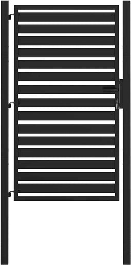 vidaXL - Tuinpoort - afsluitbaar - 100x150 - cm - aluminium - zwart