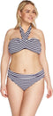 Sapph Roadtripper - Padded Bandeau Dames Bikinitopje - Navyblauw-witgestreept - Maat 70G
